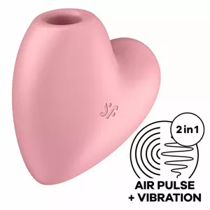 SATISFYER CUTIE HEART AIR PULSE STIMULATOR & VIBRATOR - PINK