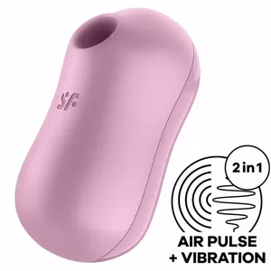 SATISFYER COTTON CANDY AIR PULSE STIMULATOR & VIBRATOR - LILAC