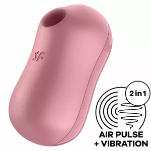 SATISFYER COTTON CANDY AIR PULSE STIMULATOR & VIBRATOR - PINK