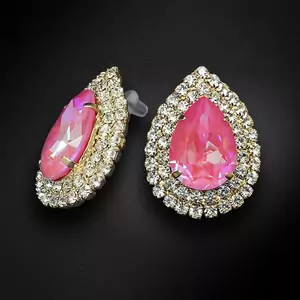 Auskari "Jasmīns (Lotus Pink DeLite)" ar Swarovski™ kristāliem