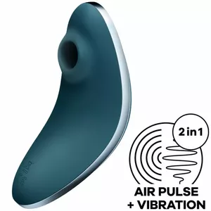 Стимулятор-вибратор SATISFYER Vulva Lover 1 — с технологией воздушной пульсации, синий, несколько режимов вибрации
