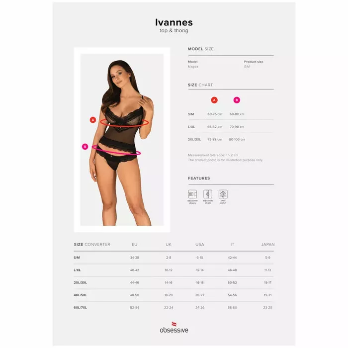 Комплект OBSESSIVE Ivannes Топ + Стринги 2XL/3XL Photo 5