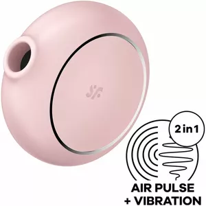 Dubultais gaisa impulsu stimulators un vibrators SATISFYER PRO TO GO 3 — kompakts ķermenim drošs silikons, rozā