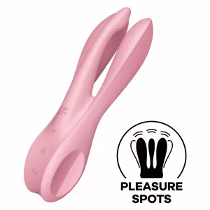 Vibrators SATISFYER Threesome 1 — medicīniskā silikona, ūdensizturīgs, vairāki vibrācijas režīmi, rozā
