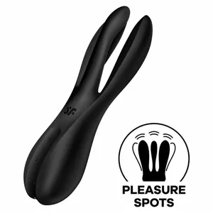 Vibrators SATISFYER Threesome 2 — ķermenim drošs silikons, divi motori, ūdensizturīgs