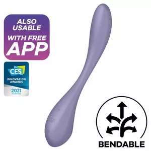 G-spot vibrators SATISFYER G-Spot Flex 5 Multi, lillā — elastīga kāta, vairākas vibrācijas režīmi, uzlādējams