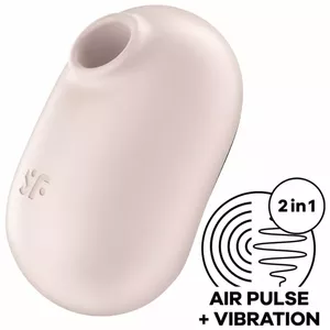 SATISFYER PRO TO GO 2 DOUBLE AIR PULSE STIMULATOR & VIBRATOR - BEIGE