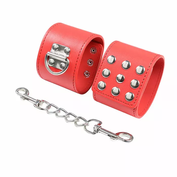 Металлические наручники OHMAMA Fetish Red Photo 5