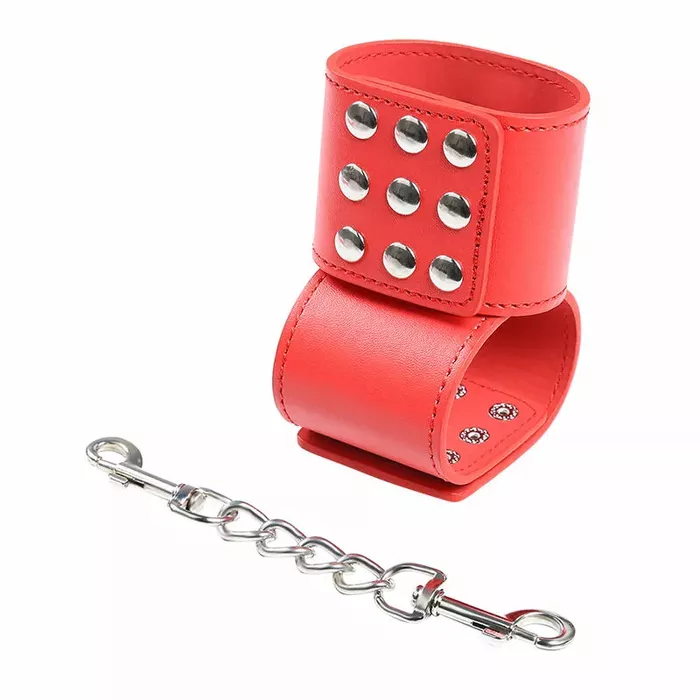 Металлические наручники OHMAMA Fetish Red Photo 8