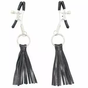 OHMAMA FETISH PU TASSEL NIPPLE CLAMPS