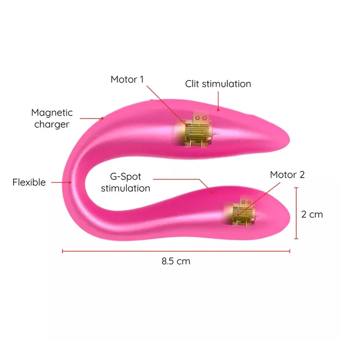 Vibrator ONINDER Lisboa Pink — dual-action G-spot & clitoral Photo 4