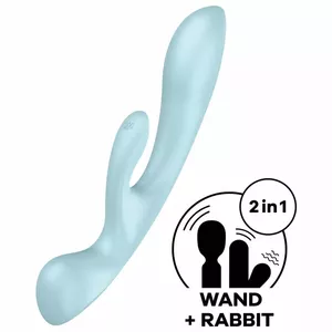 Vibrator Satisfyer Triple Oh Hybrid Vibration Blue Silicone