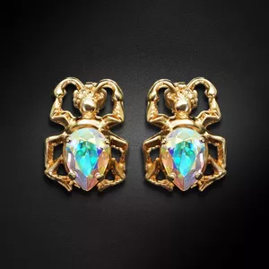 Earrings "Skarabeus (Aurore Boreale)" with Crystals by Preciosa™
