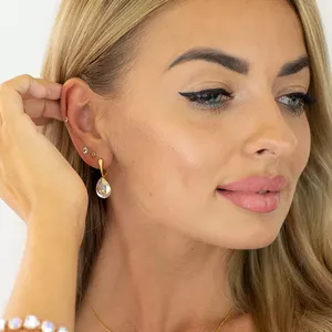 Серебряные серьги "Кристальная Капля (Aurore Boreale)" с кристаллами Preciosa™