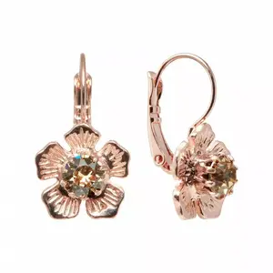 Серьги "Цветное Великолепие (Golden Shadow)" с кристаллами Swarovski™