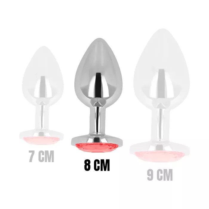 OHMAMA Anal Plug with Red Crystal 8 cm Photo 4