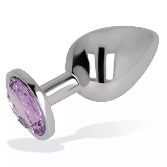 OHMAMA Anal Plug with Violet Crystal 8 cm Photo 3