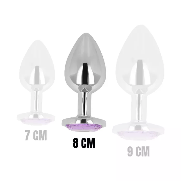 OHMAMA Anal Plug with Violet Crystal 8 cm Photo 4