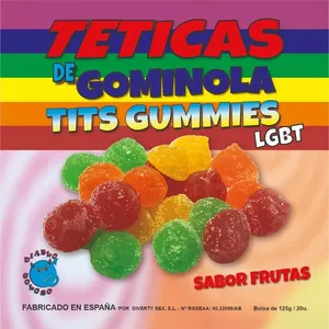 DIABLO GOLOSO - GUMMY BOX WITH SUGAR TITS FLAVOR FRUITS 6 COLORS AND FLAVORS LGBT MADE IS SPAIN /es/pt/en/fr/it/
