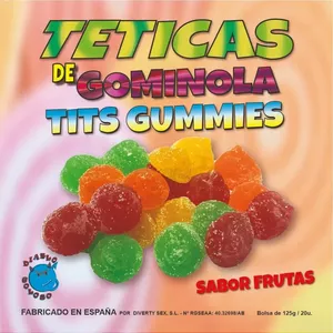 DIABLO GLOSOSO - BOX OF SUGAR TITS GUMMY FLAVOR FRUITS 6 COLORS AND FLAVORS MADE IS SPAIN /es/pt/en/fr/it/