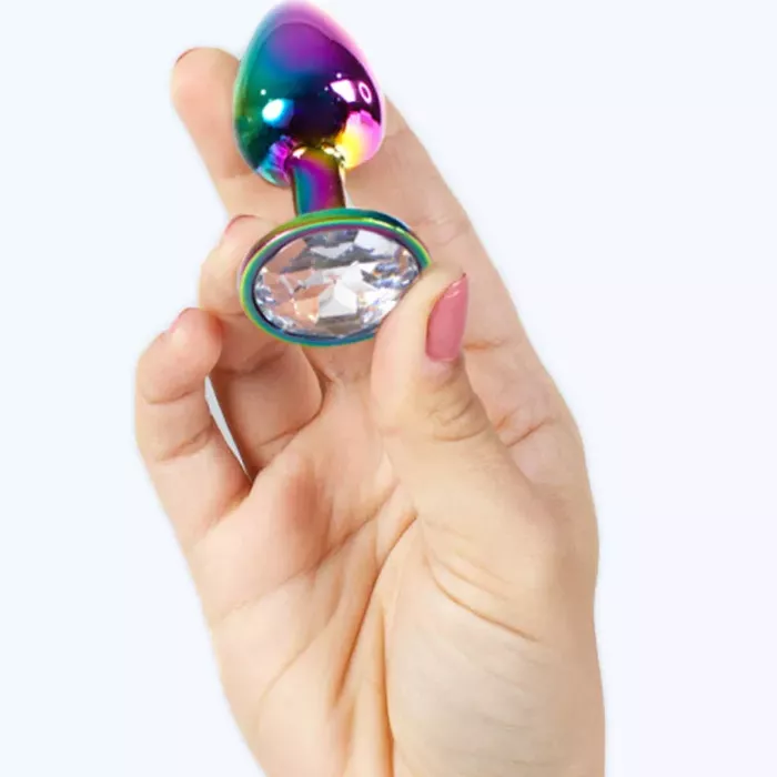 SECRETPLAY Metal Butt Plug Rainbow — малая, 7 см Photo 3