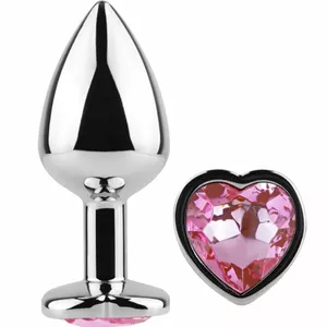 SECRET PLAY - METAL BUTT PLUG FUCHSIA HEART SMALL SIZE 7 CM