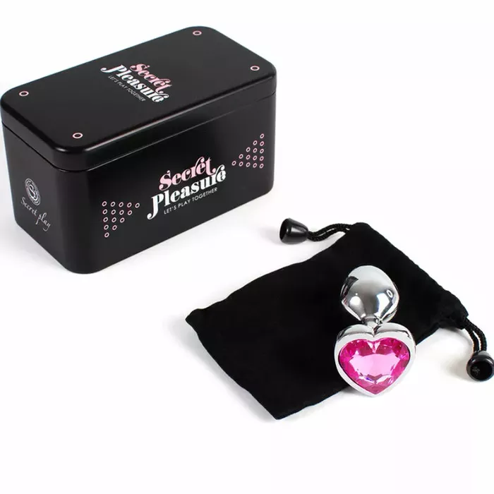 Анальная пробка SECRETPLAY Fuchsia heart — металл, маленькая Photo 4