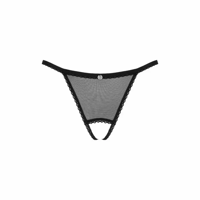 Стринги OBSESSIVE Thong XL/2XL — чёрная сетка, гипюр Photo 5