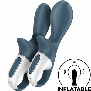 Anālā vibratora SATISFYER Air Pump Booty 2 — silikons, regulējama gaisa sūkņa spiediena vadība, ūdensizturīgs, tumši pelēks