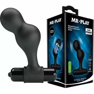 MR PLAY - SILICONE VIBRATING ANAL PLUG BLACK