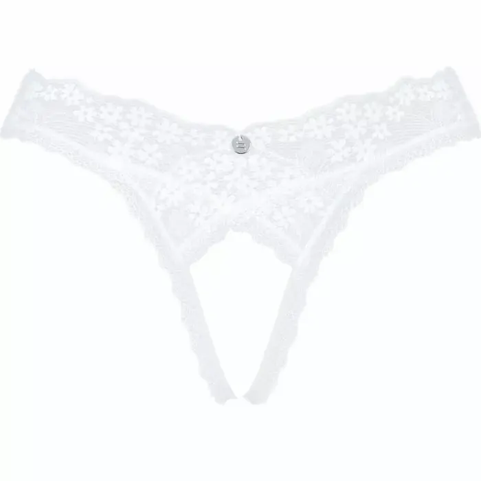 OBSESSIVE OBS Thong XL/2XL — кружевные стринги с откр. шагом Photo 7