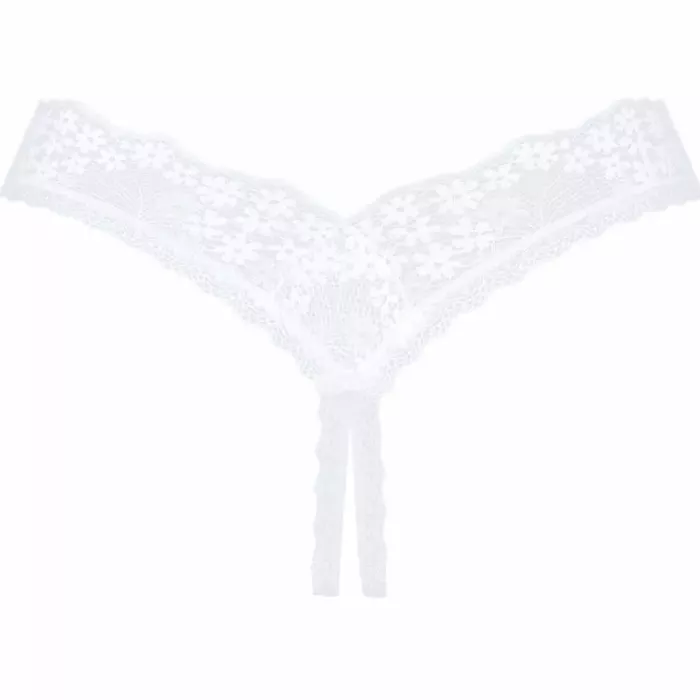 OBSESSIVE OBS Thong XL/2XL — кружевные стринги с откр. шагом Photo 8