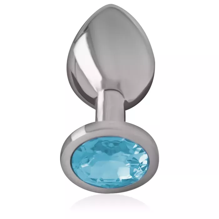 INTENSE Aluminum Anal Plug with Blue Glass, Size M Photo 3