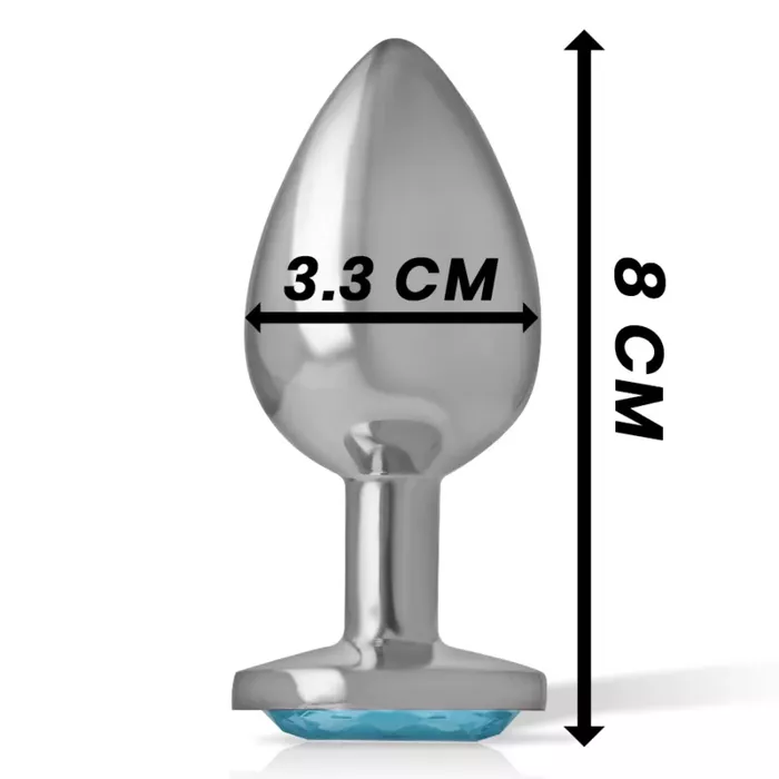 INTENSE Aluminum Anal Plug with Blue Glass, Size M Photo 5