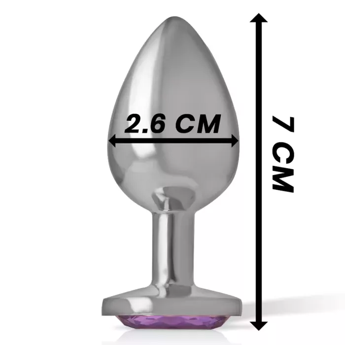INTENSE Aluminum Anal Plug with Violet Crystal Size S Photo 5