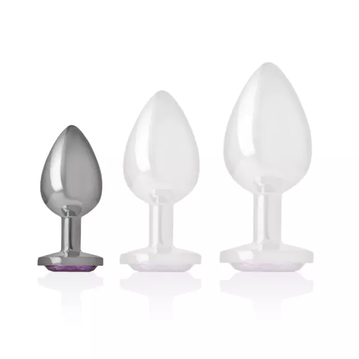 INTENSE Aluminum Anal Plug with Violet Crystal Size S Photo 6