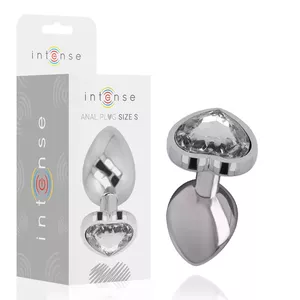 INTENSE - METAL ALUMINUM ANAL PLUG HEART WHITE SIZE S