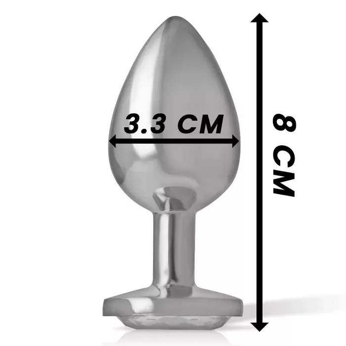 INTENSE Aluminum Metal Anal Plug White Heart Size M Photo 5