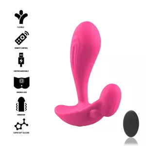 Anal plug INTENSE Shelly Plug remote-controlled silicone multiple vibration settings pink