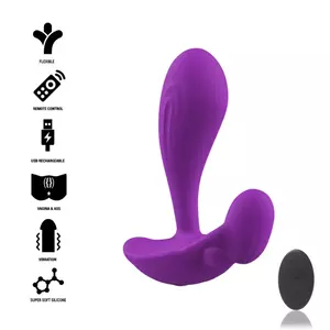 Anal plug INTENSE Shelly Plug — silicone, remote-controlled, multiple vibration settings, purple
