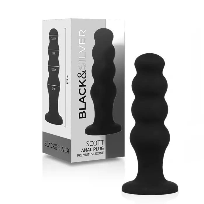 Anal plug Black&Silver Scott Premium silicone Photo 2
