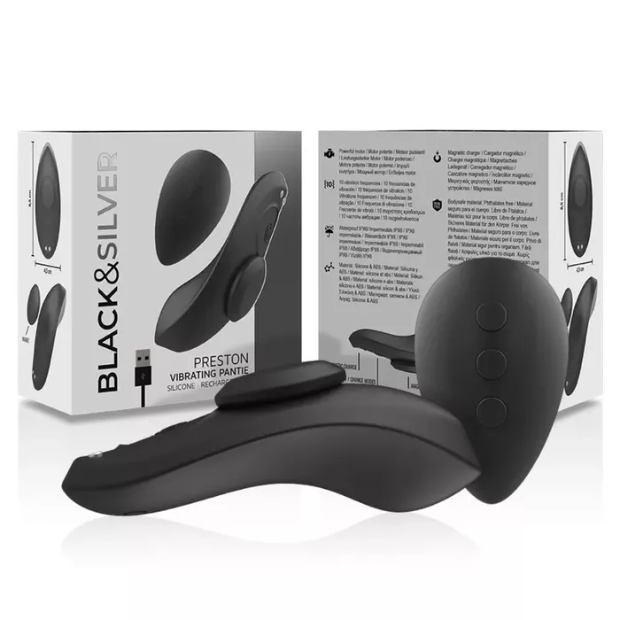 Valkājamas silikona vibrējošas biksītes black&silver D-234387 Photo 7