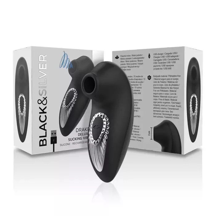 Сосущий вибратор black&silver DRAKE DELUXE D-234391 Photo 6