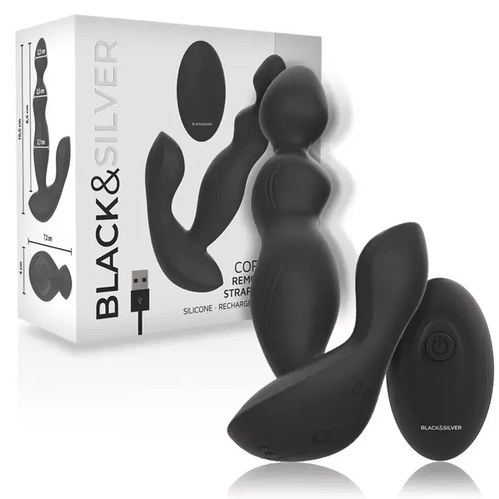 Страпон-вибратор black&silver CORA Photo 2