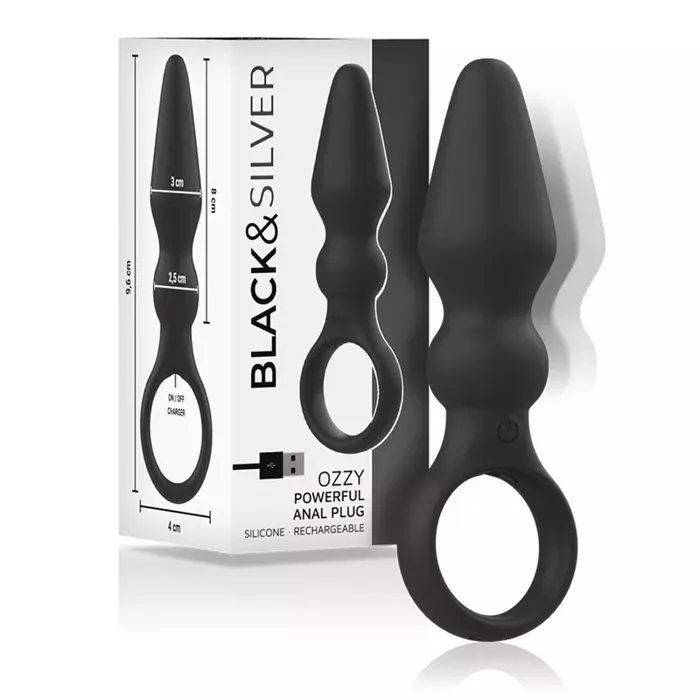 Анальная пробка black&silver OZZY силиконовая Photo 2
