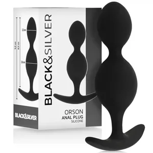 Анальные бусы black&silver ORSON 9 см — вставная длина 9 см, градуированные шарики