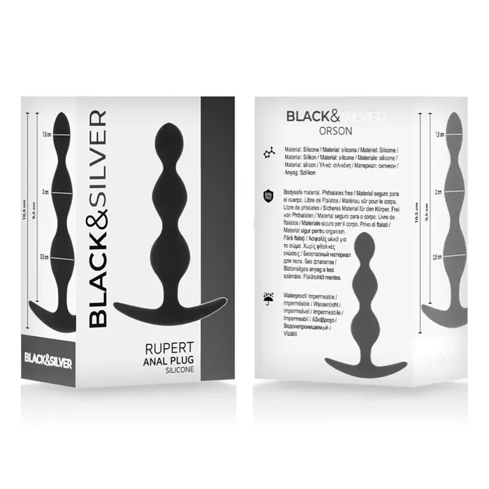 Анальные бусы black&silver Rupert — силикон, 10 см Photo 5