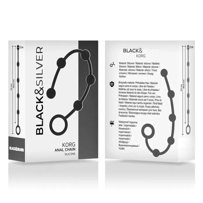 Анальная цепочка Black&Silver Korg силикон 23 см Photo 4
