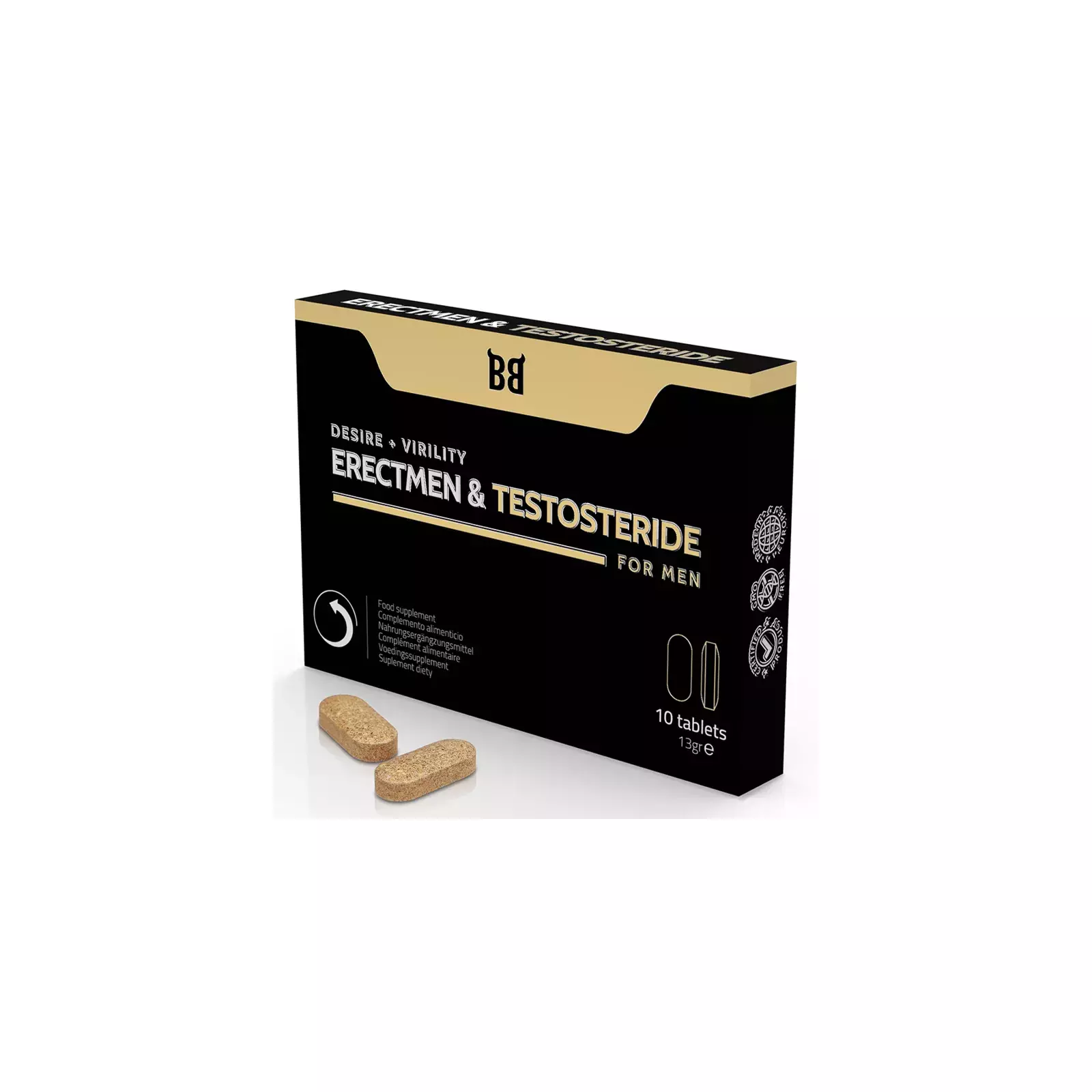 BLACK BULL ERECTMEN & TESTOSTERIDE - 10 kapsulas Photo 1