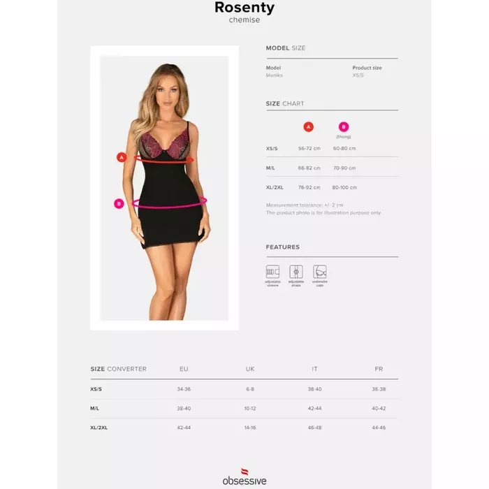 Комплект OBSESSIVE Rosenty — комбинация и стринги Photo 7
